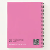 Carnet Code QR simple texte de logo rose (Dos)