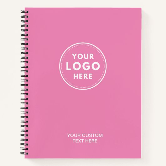 Carnet Code QR simple texte de logo rose (Devant)