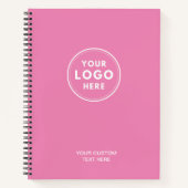 Carnet Code QR Simple Texte Logo Rose (Devant)