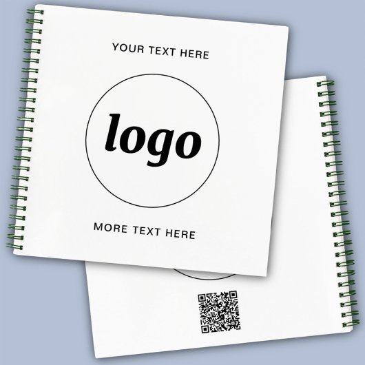 Carnet Code QR Texte Logo Simple Promotion Commerciale