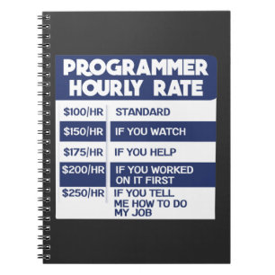 Carnet Codeur informatique à tarif horaire Funny Program