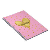 Carnet Cœur à points en or rose (Côté Droit)