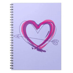 Carnet Coeur abstrait dans le pourpre et le rose