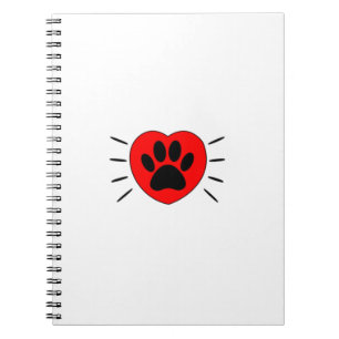 Carnet Coeur Amoureux des chiens Et Empreinte de patte