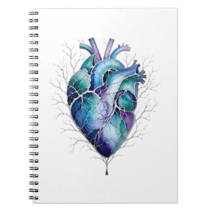 Carnet Cœur Anatomique Bleu et Violet