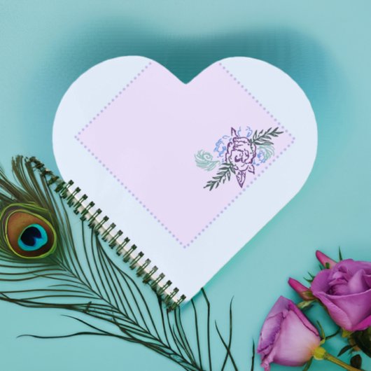 Carnet Coeur Aqua Rose