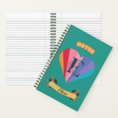 Carnet Coeur arc-en-ciel - Initiale personnalisée  (À l'intérieur)