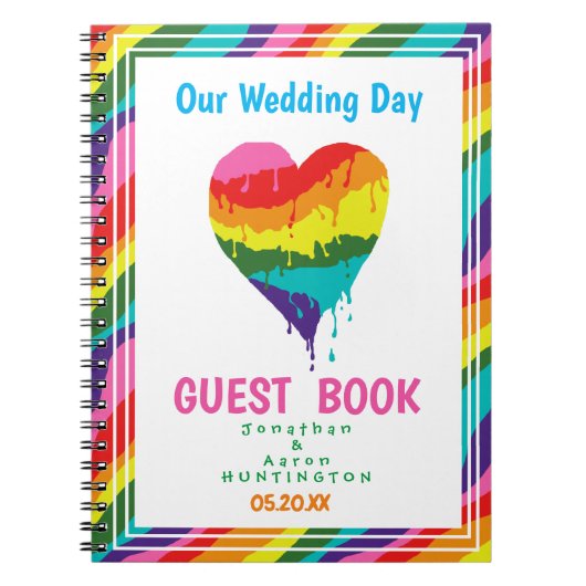 Carnet Coeur arc-en-ciel LGBT personnalisé (Devant)