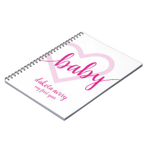 Carnet Coeur bébé   Script de floraison rose chaud