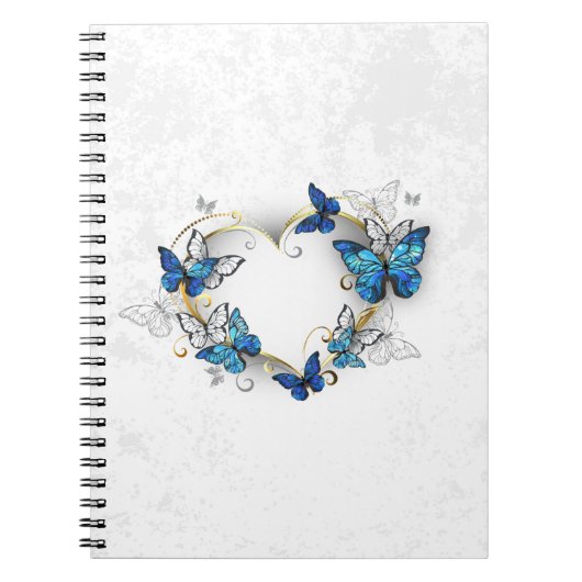 Carnet Coeur bijoux avec papillons Morpho (Devant)