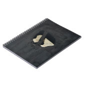 Carnet Coeur blanc en forme de surface noire (Côté gauche)