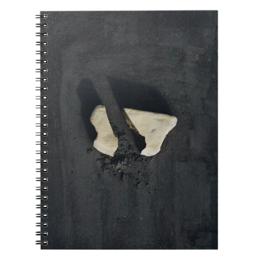 Carnet Coeur blanc en forme de surface noire (Devant)