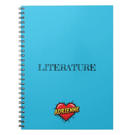 Carnet Cœur Bleu Adrienne (Devant)