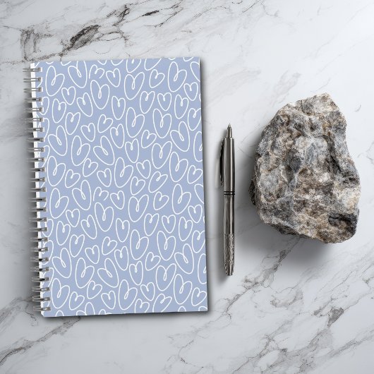 Carnet Cœur Bleu Moderne