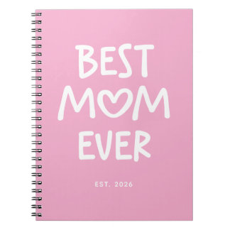 Carnet Cœur capricieux rose et blanc Meilleure maman de t