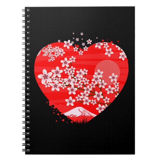 Carnet Coeur cerise en fleurs (Devant)