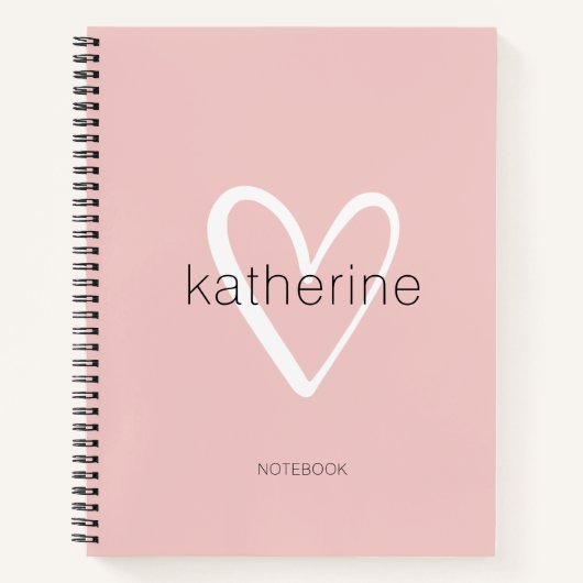 Carnet Coeur Chic rose (Devant)