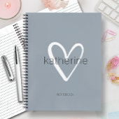 Carnet Coeur chic sur Dusty Blue