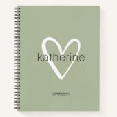 Carnet Coeur chic sur Sage Green (Devant)