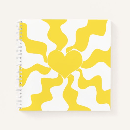 Carnet Coeur - Citron jaune et blanc (Devant)