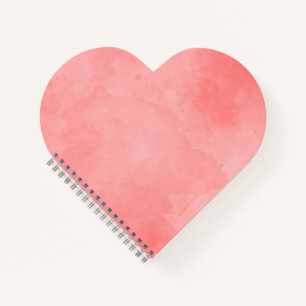 Carnet Coeur d'aquarelle rose motif