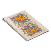 Carnet Coeur d'art populaire avec feuilles et fleurs (Côté Droit)