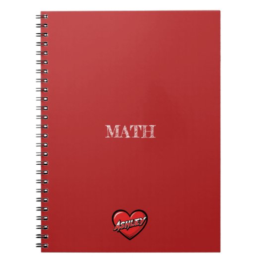Carnet Cœur d'Ashley Rouge (Devant)