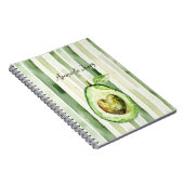Carnet Coeur d'avocat rayures vertes (Côté Droit)
