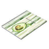 Carnet Coeur d'avocat rayures vertes (Côté gauche)