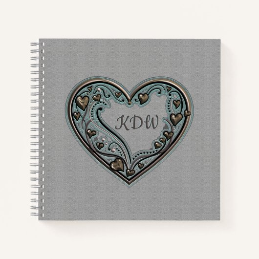 Carnet Coeur de cuivre antique (Devant)