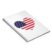 Carnet Cœur de drapeau américain (Côté Droit)