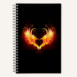 Carnet Coeur de feu ange avec ailes