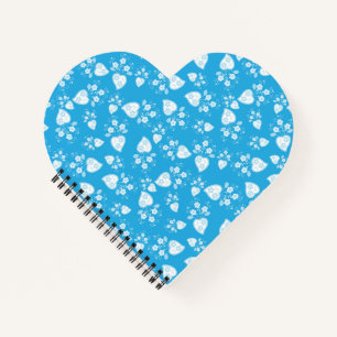 Carnet Coeur de fleur bleu avec fleurs motif