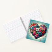 Carnet Coeur de fleurs coloré ! (Intérieur)
