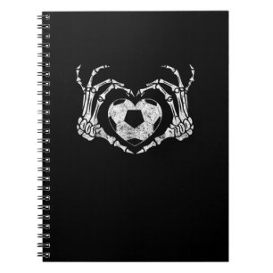 Carnet Coeur de football Squelette main Halloween Costume