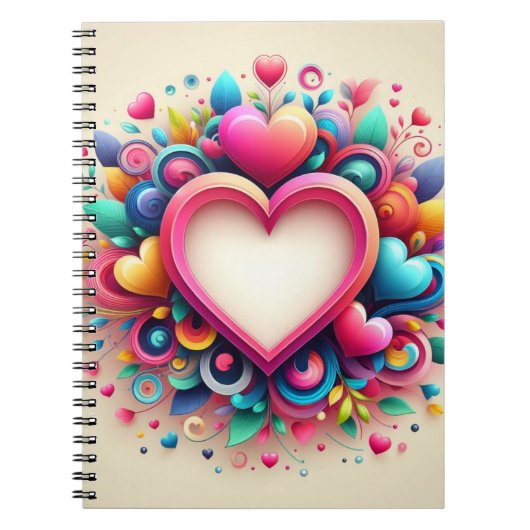 Carnet Coeur de la Saint Valentin coloré (Devant)