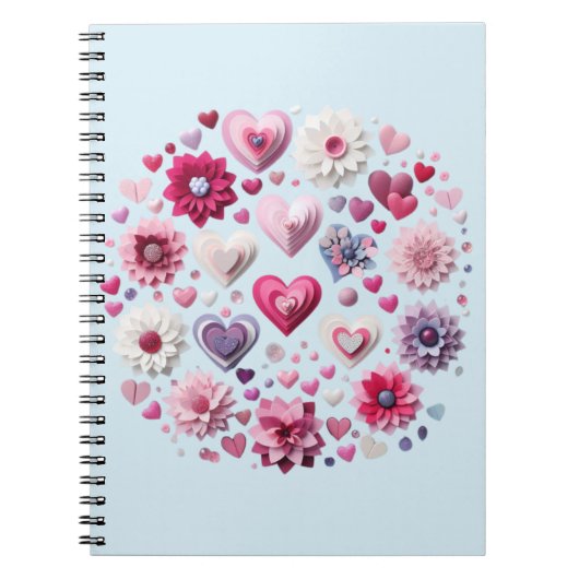 Carnet Coeur de la Saint Valentin florale (Devant)