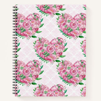 Carnet coeur de la tourbe d'aquarelle