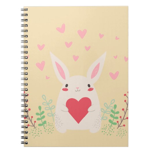 Carnet Coeur de lapin mignon valentine (Devant)