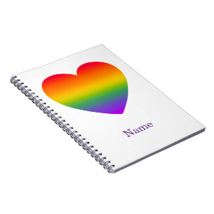 Carnet Cœur de ligne de arc-en-ciel minimaliste - Art col
