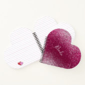 Carnet Coeur de Parties scintillant bordeaux et argenté (Intérieur)