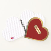 Carnet Coeur de plaque d'or de Merci et de Forever (Intérieur)