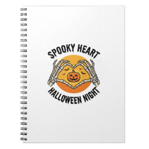 Carnet Cœur de squelette Halloween Design vintage à mains