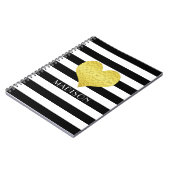 Carnet Cœur doré noir et blanc moderne (Côté gauche)