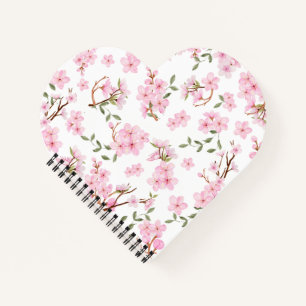 Carnet coeur en fleurs de cerisier