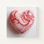 Carnet Coeur en marbre blanc rouge (Dos)