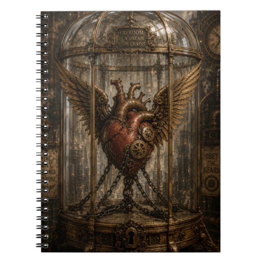 Carnet Cœur enchaîné Steampunk (Devant)