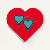 Carnet Coeur et flèche turquoise (Devant)