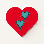 Carnet Coeur et flèche turquoise (Dos)
