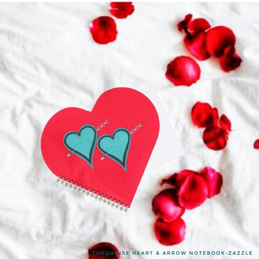 Carnet Coeur et flèche turquoise